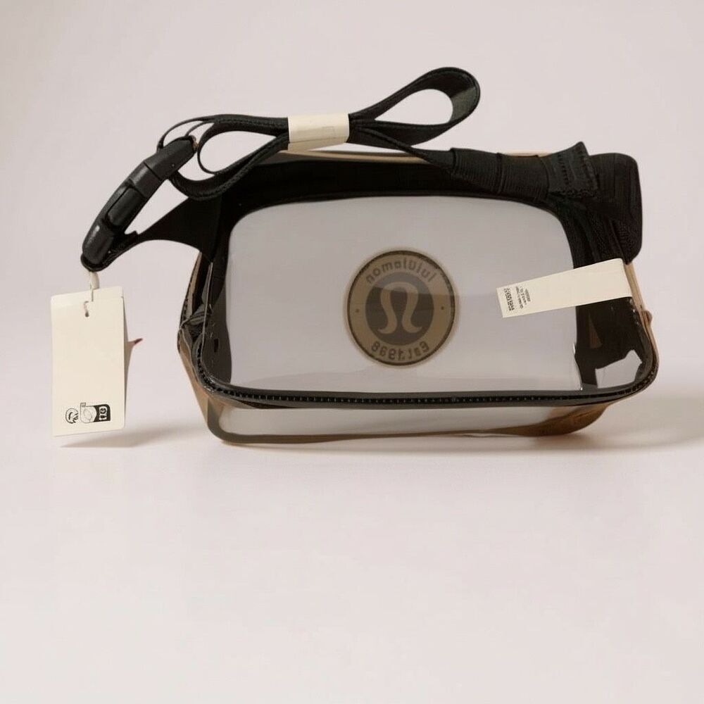 Lululemon Everywhere Black Clear Bag 1L Transparent Crossbody Waist Belt Bag NWT - Picture 3 of 4
